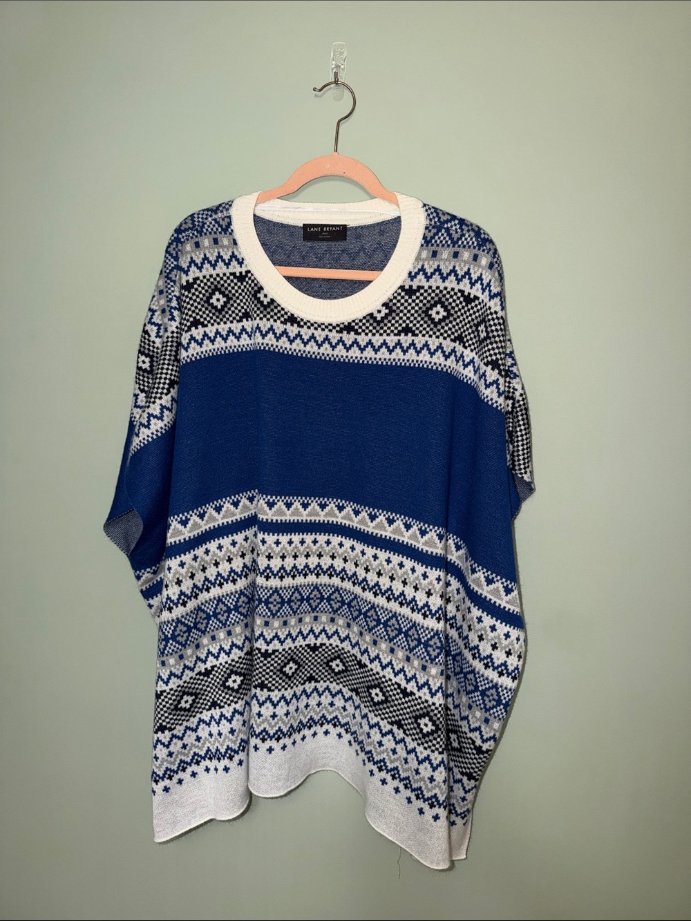 Lane Bryant Fair Isle-Style Sweater Poncho Size 18/20
